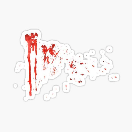 Discover Blood splatters and stains. Red blots of watercolor illustration isolated. Halloween design