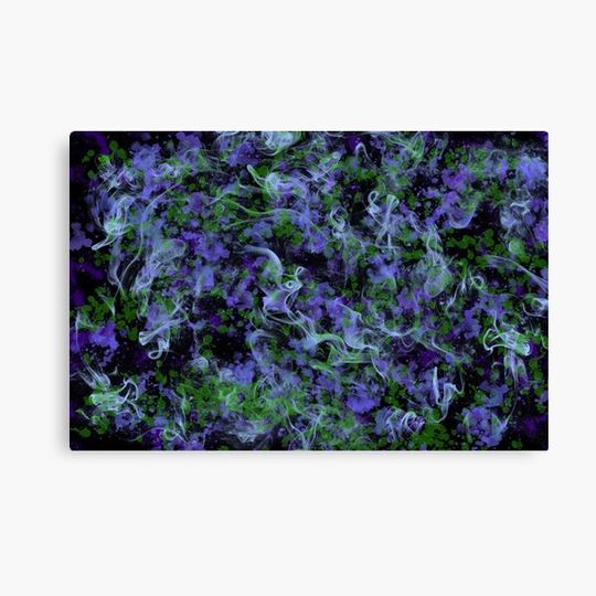 Discover Smoke over Violet and Green Spatter