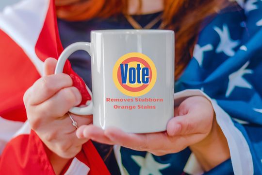 Discover Removes Stubborn Orange Stains Election 2024 Ceramic Mug