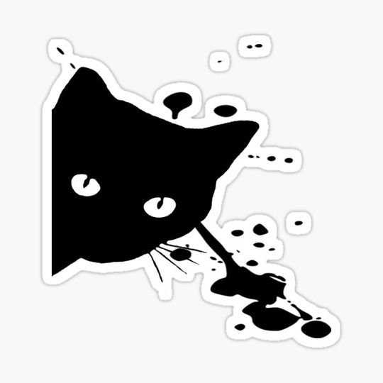 Discover Black Cat Splat T Shirt