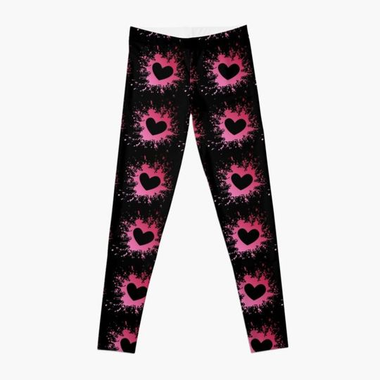 Discover Hearts Spatter In Red and Pink