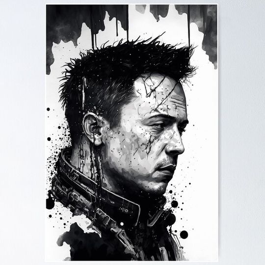 Discover Elon Musk Ink Painting