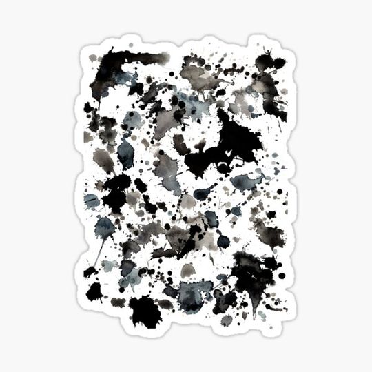 Discover Black and Grey, Watercolour Paint Splatter