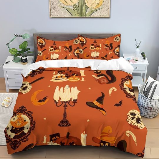Discover Magic Hat Skull Print  Bedding Comforter Set