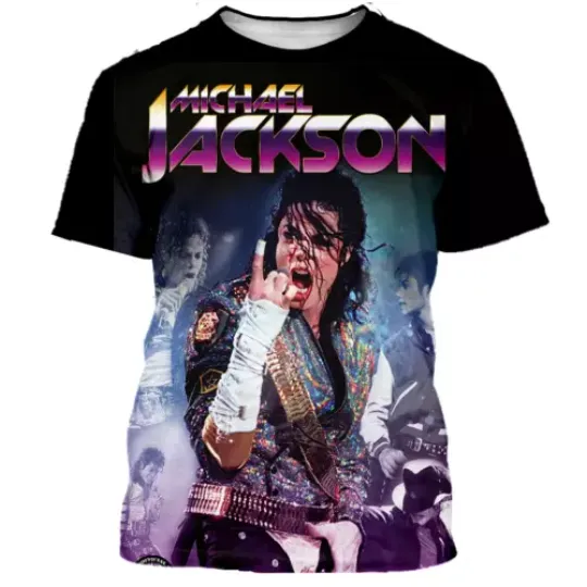 Discover Michael--Jackson King of Pop RIP Rap Style 3D T-Shirt S-5XL, 100% polyester