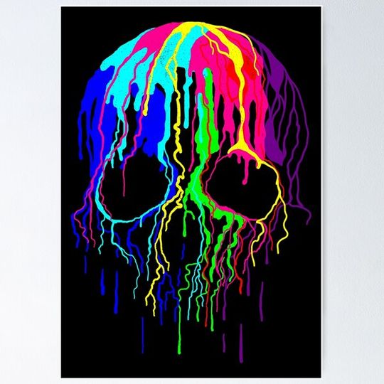 Discover rainbow dripping paint Skull drip