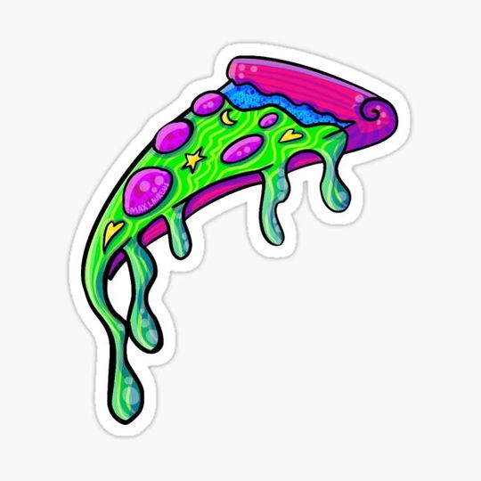Discover Neon Pizza- Oc inspired sticker