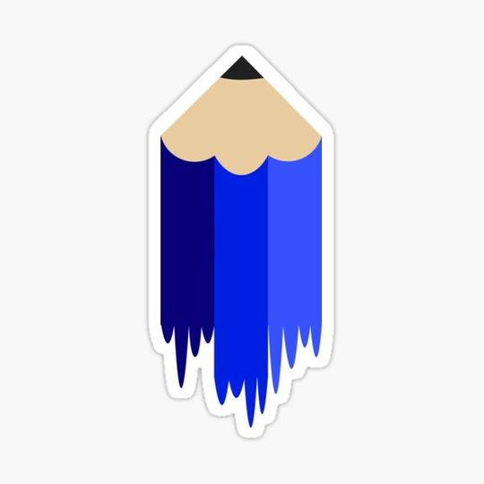 Discover Digital Blue Pencil with Drips