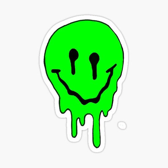 Discover Neon Green Drippy Smiley Face