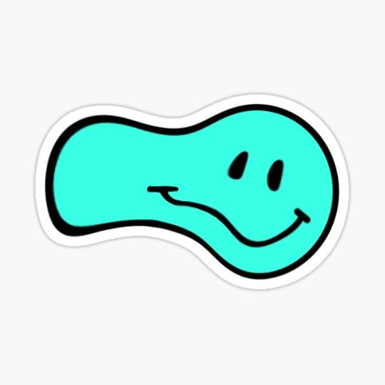 Discover Light Blue Drippy Smiley 5