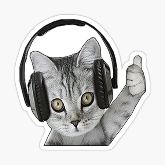 Discover Dj cat meme sticker