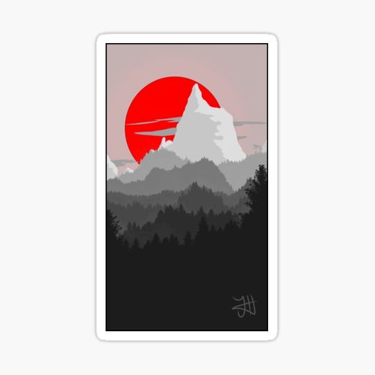 Discover Grey Mountains - Red Sun