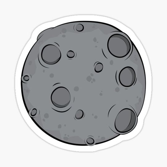 Discover Gray Cartoon Planet Sticker