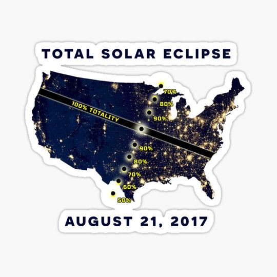 Discover Total Solar Eclipse August 21, 2017 Sticker