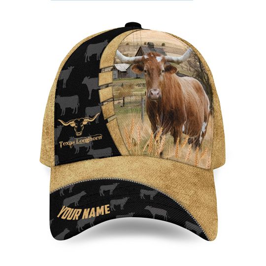 Discover Custom Name Texas Longhorn Cattle 3D Cap
