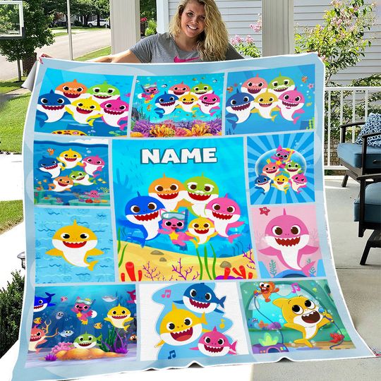 Discover Personalized Baby Shark Fleece Blanket