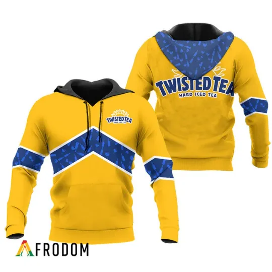 Discover Twisted Tea Yellow Wine Pattern 3D Hoodie All Over Print