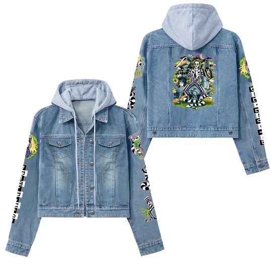 Discover Beetlejuice Unisex Hooded Denim Jacket