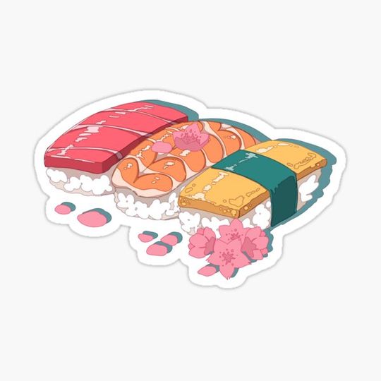 Discover The delicious Japanese sushi and the pink sakura flowers