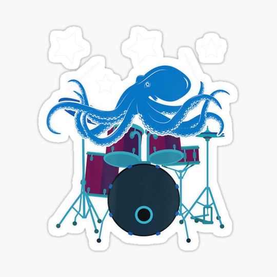 Cool Octopus Drummer Musicbeautiful Present Cute