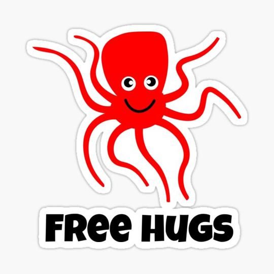 Discover Free hugs cute red octopus