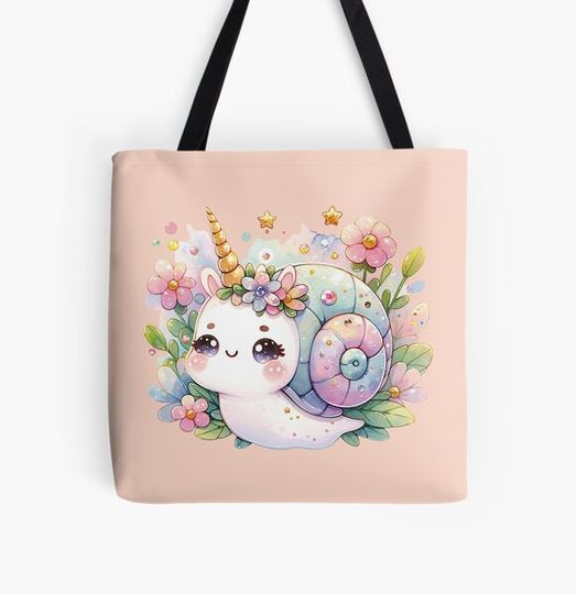 Discover Cute little unicorn snail with flower