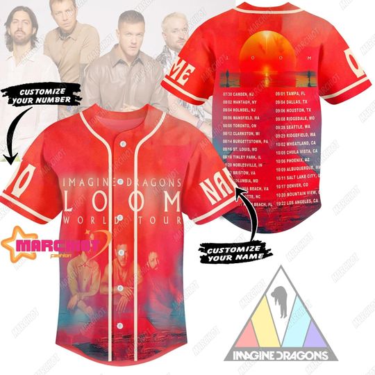 Discover Imagine Dragons Baseball Jersey, Imagine Dragons Tour 2024 Shirt