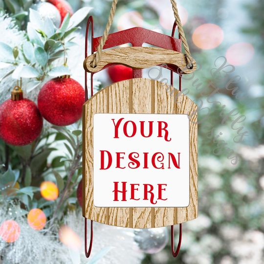 Discover Christmas Sled Ornament, Festive Holiday Sled Ornament