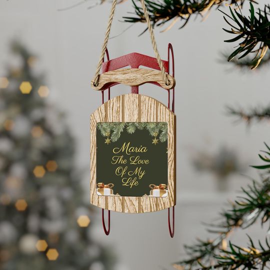 Discover Personalized Sled Ornament Customized Christmas Gift for Moms Dads Friends Family Holidays Present