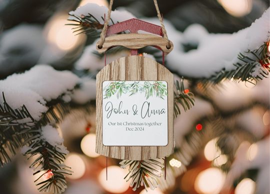 Discover Family christmas ornaments,Family gift,Gift for friend,Family ornaments,Personalized name,Custume ornament,Sled ornament