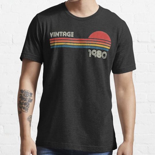 Discover Vintage 1980 Chest Stripe Top