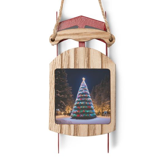 Discover Tree alone in the winter Sled Ornaments