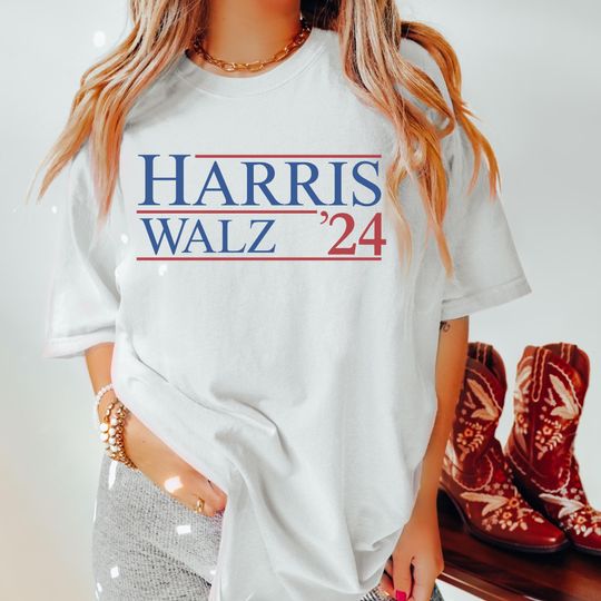 Discover Harris Walz 2024 Shirt, Madam President Tee, Kamala Rally Shirt