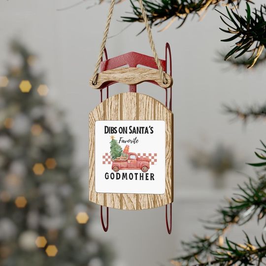 Discover Godmother Christmas Sled Ornament,Nurse Practitioner Wooden Vintage Ornament