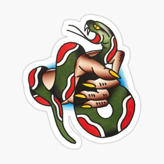 Discover Traditional Snake in the Hand Tattoo Design