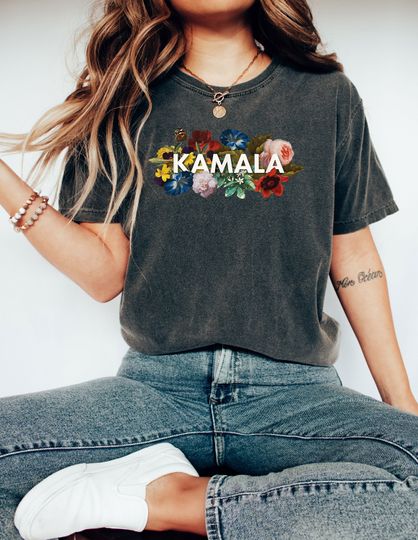 Discover Kamala Harris Vintage Floral Feminine First Female President T-Shirt