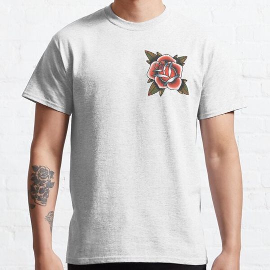 Discover Traditional Rose DISTRESSED Classic T-shirt