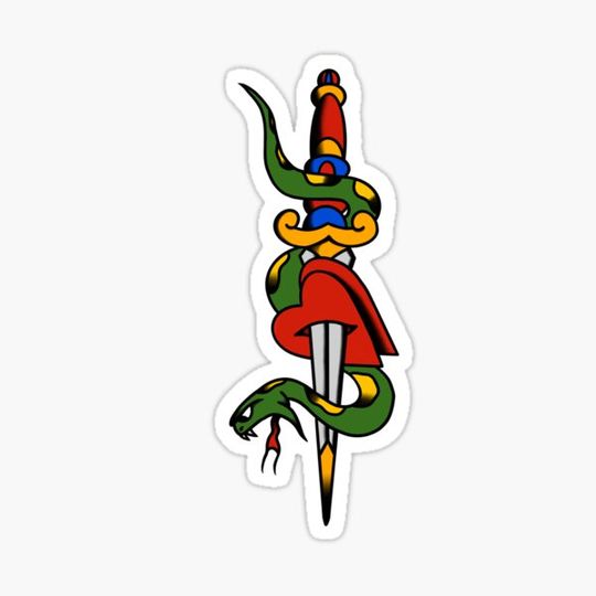 Discover American Traditional Snake and Dagger