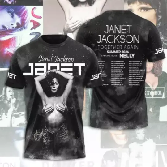 Discover Janet Jackson Together Again Tour 2024 3D Print T Shirt