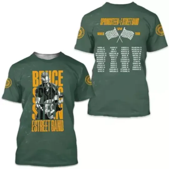 Discover Bruce Springsteen E Street Band Tour 2024 3D All Over Print T Shirt