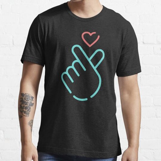 Discover Korean Finger Heart - Neon Style - K-Pop, K-Drama, and K-Fashion Lovers (dark)