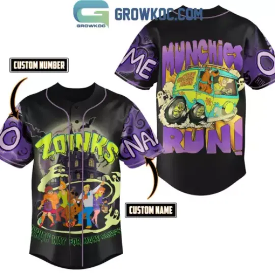 Discover Scooby Doo Zoinks Munchies Run Personalized Baseball Shirt