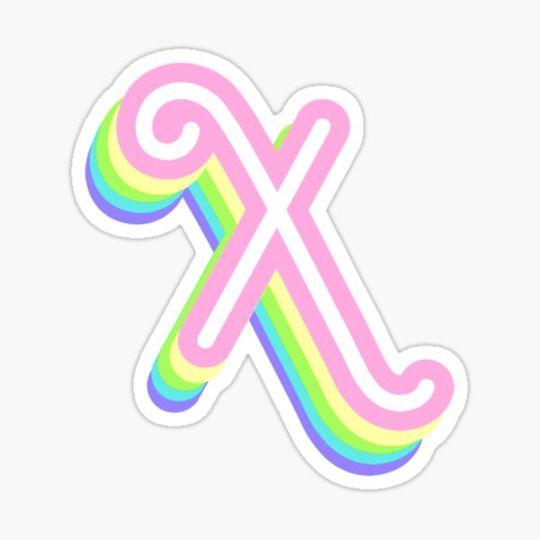Discover Funky Pastel Rainbow Letter X