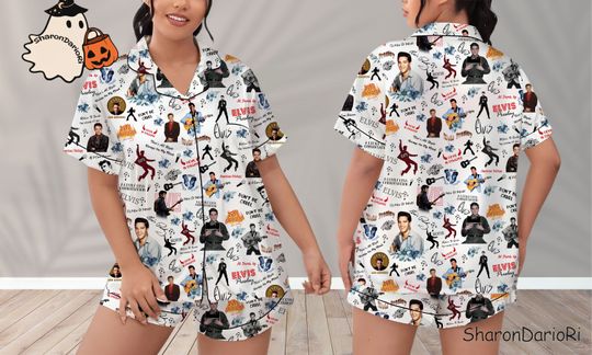Discover Elvis Presley Pajamas Short Set, Elvis Presley Short Pajamas Set with Pocket