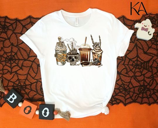 Discover Halloween Scary Coffee Shirt - Funny Ghost Tee