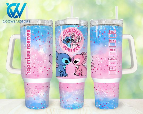 Discover Cartoon Valentines 40oz Tumbler, Happy Valentines Day 2 pieces 40 oz, Couple Love Tumbler 40oz