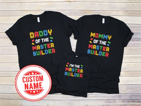 Discover Family Matching Building Block Shirt, Birthday Boy Building Brick Theme