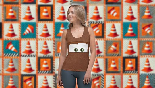Discover Rusty Brown Tow Truck Spoof All-Over Print Costume Tank Top | Tow Car Halloween Party Costume
