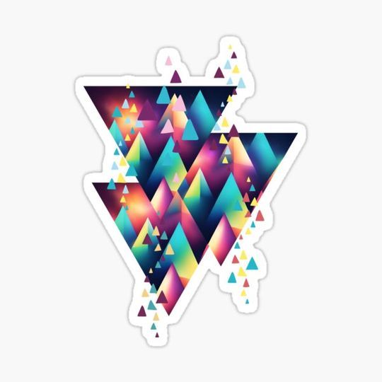 Discover Abstract pattern of multicolored triangles