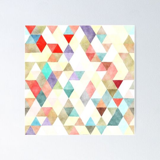 Discover Boho Geometric Triangles Pattern Pastel Watercolor